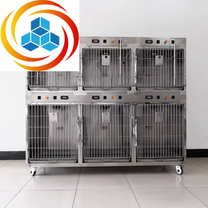 OSCAT 6-door ICU Veterinary Equipment Vet <b>Cage</b> Silent Universal Wheel Waterproof Warm Light Pet Isolation <b>Cage</b> Cats Veterinary - Product Image 2