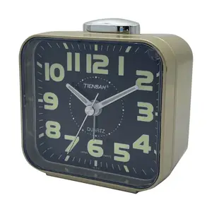 Золотые кварцевые часы с сенсорной кнопкой и подсветкой в стиле ретро, колокольчик, будильник, светящиеся часы