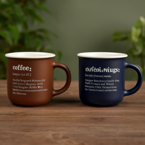 Juego de tazas de café de cerámica, 2 piezas, color café oscuro, Art 4 - Product Image 3