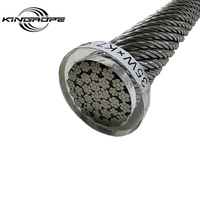Câble métallique compacté non galvanisé haute résistance 35Wx7 1960/2160MPa pour treuil principal de grue à tour