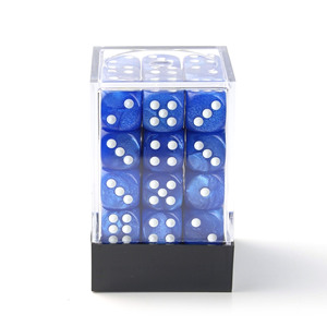 Juego de Dados Mini de 6 Caras con Patrón de Mármol Perlado OEM, Paquete de 36 Unidades de 12 mm, con Caja de Plástico y Papel Personalizada - Product Image 4