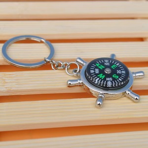 Nhà máy trực tiếp kim loại bánh lái la bàn <span class=keywords><strong>Keychain</strong></span>, sáng tạo <span class=keywords><strong>Keychain</strong></span> quà tặng với logo laser - Product Image 1