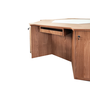 Mesa Hexagonal de estilo moderno Escritorio para varias personas con pantalla de visualización eléctrica ajustable en altura Escritorio de computadora para muebles escolares - Product Image 5