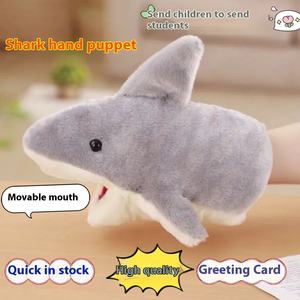 Petit requin main marionnette gant peluche peluche poupée douce avec bouche mobile pour le soulagement du Stress cadeau d'anniversaire étrange - Product Image 4