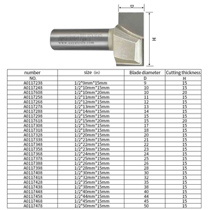 Manufacturer A0117 1/2 1/4 Shank Straight Bits Carbide 2Flute Flat Bottom Cleaning <b>CNC</b> <b>Wood</b> Router Arden Bits - Product Image 4