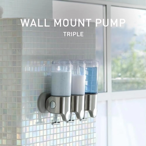 Distributeur de savon mural en acier inoxydable écologique triple 15 fl. Oz. Design moderne et fonctionnel pour salles de bain et hôtels - Product Image 2