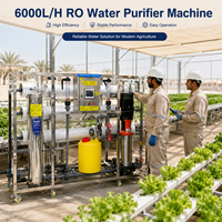 Système de filtration d'eau RO industriel OEM d'usine 6000L/H avec pompe et moteur pour eau de puits foré 380V