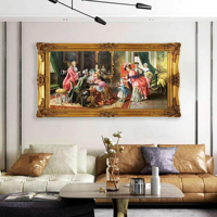 Reproduction de peinture à l'huile 100% peinte à la main de style palais européen pour la figure, peinture à l'huile réaliste, décoration intérieure