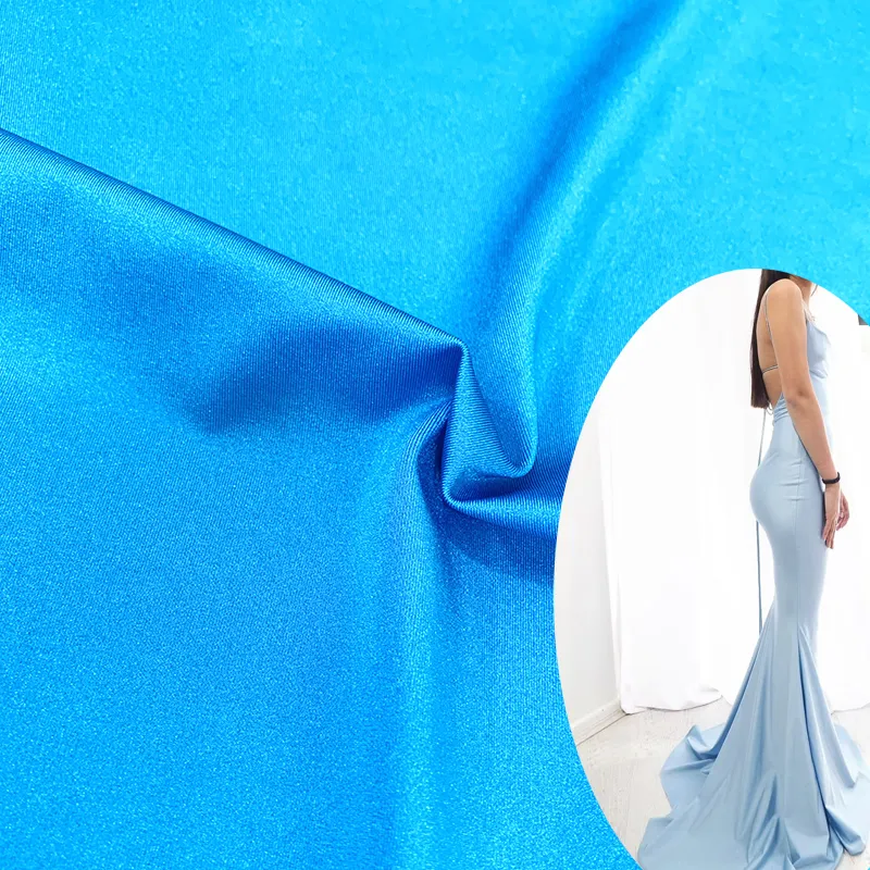 Bán Buôn 160gsm Shiny Nylon Spandex Lycra Vải Cho Wedding Dress