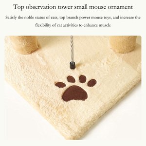 Produit pour chat : Arbre <span class=keywords><strong>à</strong></span> chat en bois gris moderne, multi-niveaux, du sol au plafond - Product Image 5