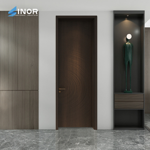 Portes intérieures en bois massif pour entrepôt de cuisine de chambre à coucher-Couche de protection stratifiée en PVC et surfaces peintes en usine - Product Image 2