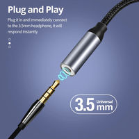 Adaptador de Audio AUX Trenzado USB-C, Cable Convertidor de Auriculares con Cubierta de PVC/Nylon para iPhone 15, para S24/S23 Ultra, Computadora