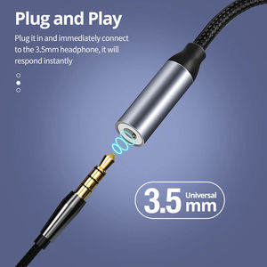 Cavo Adattatore Audio <span class=keywords><strong>AUX</strong></span> Intrecciato <span class=keywords><strong>USB</strong></span>-<span class=keywords><strong>C</strong></span> con Rivestimento in PVC/Nylon per iPhone 15, S24/S23 Ultra e Computer - Product Image 3