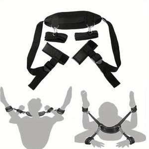 อุปกรณ์พันธนาการทางเพศสำหรับผู้ใหญ่แบบขายส่ง อุปกรณ์ BDSM สายรัดขาและข้อเท้าแบบปรับได้ ตั้งแต่คอถึงต้นขา เหมาะสำหรับคู่รักที่ชื่นชอบการเล่น SM - Product Image 3