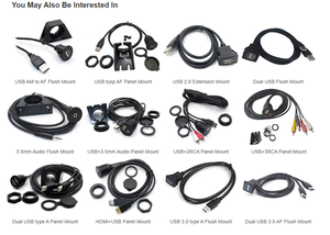 USB-2,0 удлинитель A-Male Dual 2 A-Female Автомобильный Кабель водонепроницаемый с встроенным креплением панель приборной панели с USB-портом USB-разъем - Product Image 2