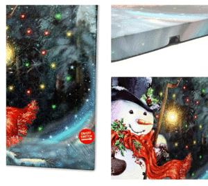 Peinture Lumineuse LED Personnalisable Moderne <span class=keywords><strong>TOPART</strong></span>, Carré, Bonhomme de Neige de Noël, Élan, Illuminé, Toile 30x40cm, Décoration Murale, Direct Usine - Product Image 5