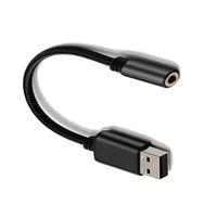 Konverter Audio USB untuk Kabel Transmisi Mikrofon Pengontrol PS4 untuk Kabel Audio-Output PC
