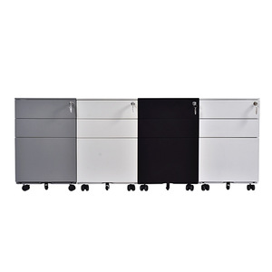 Archivador Móvil Bajo para Oficina, con Tres Cajones, Resistente al Fuego, Moderno, Metálico, Móvil, Pequeño - Product Image 1