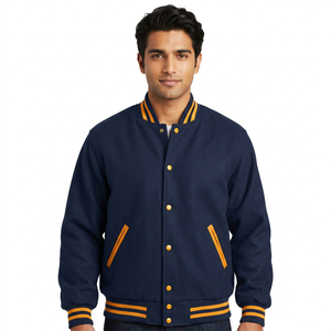 Cotton <b>Men</b> Old School Varsity Jackets <b>Men</b> Wholesale Blank Varsity Jackets Cropped Varsity Jackets - Product Image 1