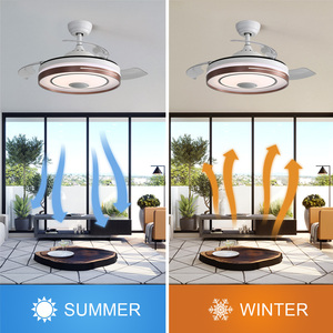 Đèn chùm quạt thông gió de techo Tres aspas con luz 42 inch có thể thu vào quạt trần với ánh sáng và điều khiển từ xa - Product Image 5