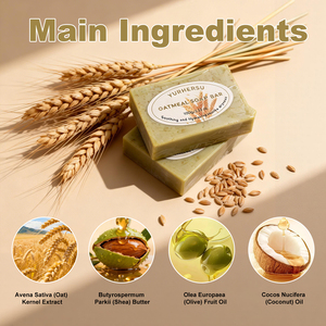 Jabón de Avena Natural al por Mayor con Extracto de Avena, Manteca de Karité, Aceite de Coco y Aceite de Oliva para el Cuidado de la Piel, Barra Hidratante y Limpiadora - Product Image 2