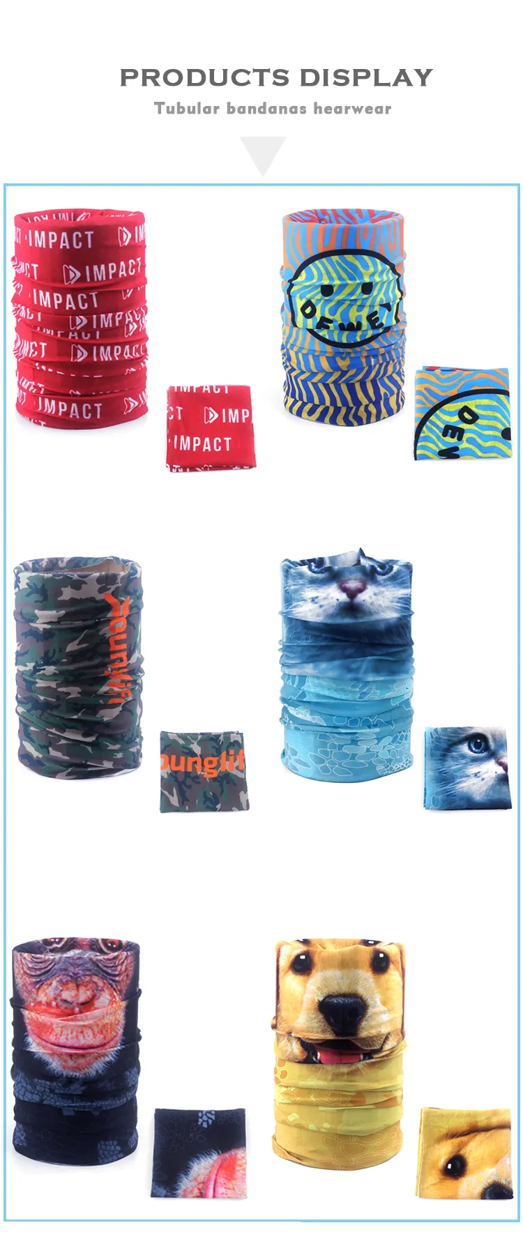 Nhà Máy Tùy Chỉnh Thiết Kế In Logo Tái Chế Rpet Bandana Liền Mạch Ống Bandana Khăn Mặt Bìa Cổ Gaiter Cho Thể Thao