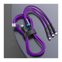 Kabel data USB pengisian daya ponsel, baru kepang nilon 100W 4 in 1 Cepat 3 in 1 untuk ponsel