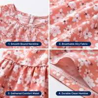 Robes d'été en gros pour filles, imprimé floral, sans manches, coupe trapèze, longueur midi, décontractées, pour bébés de 1 à 7 ans