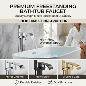 Rubinetto Professionale <span class=keywords><strong>da</strong></span> Pavimento per <span class=keywords><strong>Vasca</strong></span> <span class=keywords><strong>da</strong></span> Bagno, Set <span class=keywords><strong>Doccia</strong></span> in Acciaio Inox con Doccetta, Design Moderno, Monocomando in Ceramica - Product Image 3
