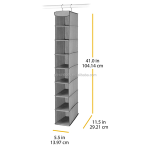 ODM Hanging Shoe <strong>Shelves</strong> 8 Section <strong>Grey</strong> Closet Organizer - Product Image 3