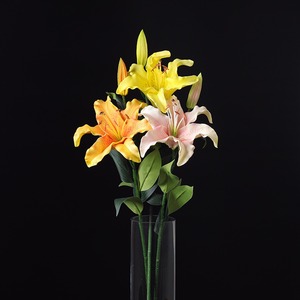 KEWEI <span class=keywords><strong>T669</strong></span> Fleurs de lys artificielles au toucher réel de luxe Décor floral rose pour mariage Présentoirs à la maison - Product Image 5
