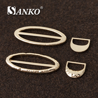 Boucle de ceinture en métal pour robe et maillot de bain pour femme, avec logo personnalisé de la marque SANKO, décoration irrégulière, alliage de zinc, certifiée Oeko-TEX 100