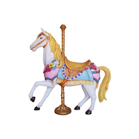 Statue de cheval carrousel traditionnel japonais, grande taille, faite à la main, en fibre de verre, décoration d'extérieur pour parc d'attractions