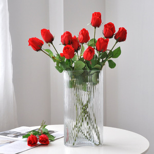 H- 050 CALLA rosas de tacto real ramo de rosas de terciopelo artificial ramo de rosas de tacto real decoración de la boda - Product Image 4