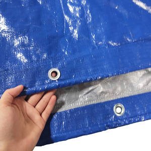 Toile en PE anti-âge bleue et argentée, finition bâche, imperméable, anti-UV - Product Image 2