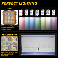 Luz de Trabajo LED Cuadrada con Bisel Naranja, Lámpara Antiniebla de Alta Potencia para Conducción Todoterreno con Soporte Negro para Jeep Wrangler, SUV, Camioneta