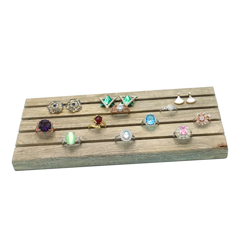 FADELI Customized Vintage Wooden Jewelry Display Props Wholesale Necklace Bracelet Jade Window Jewellery Display Set