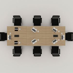 Mesa de conferencia de reunión mediana contemporánea Muebles de escritorio de oficina modernos con panel de madera para escuelas y hospitales - Product Image 5