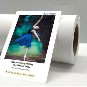 Colorway Wholesale Digital 300gsm Bulldog Etching Rag <strong>Fine</strong> <strong>Art</strong> <strong>Paper</strong> <strong>Inkjet</strong> Printing <strong>Paper</strong> <strong>Rolls</strong> for Large Format Printing - Product Image 1