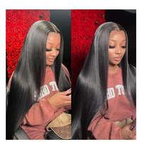 Vendeurs en gros perruque de cheveux humains personnalisée échantillon gratuit emballage Mink vierge perruque de cheveux humains à cuticules alignées avec lacet frontal