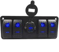Nouveau panneau de commutation à 4 interrupteurs à bascule avec chargeur USB double QC3.0, voltmètre, étanche, 12V-24V DC pour voitures, camions, bateaux, camping-cars
