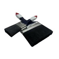 Pinceau à poils naturels personnalisable OEM de 1 à 5 pouces, qualité DIY, pour peinture murale, polissage, manche en bois