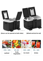 Glacières électriques à double zone d'usine, mini-réfrigérateur de camping, DC AC 12v, batterie amovible, réfrigérateurs de voiture avec batterie externe