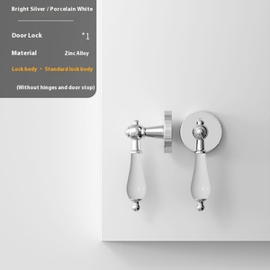 <strong>French</strong> Modern Bathroom <strong>Lock</strong> Antique Glass Door Handle with Mute Ceramic Bright Silver or Gold Magnetic Door <strong>Lock</strong> - Product Image 6