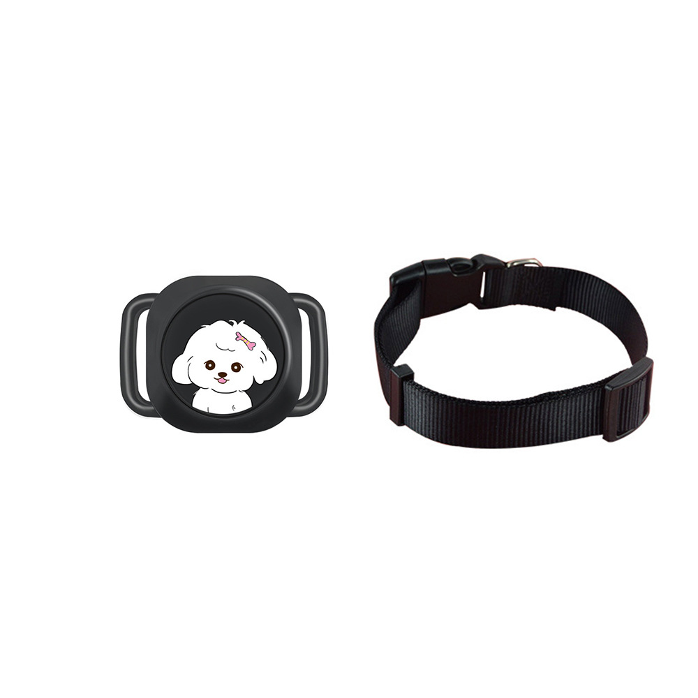 Cane nero con adesivi decorativi