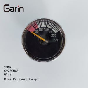 कारखाने की प्रत्यक्ष बिक्री 23 मिमी g1/8 0 250 बार हेक्सागोन मिनी एयर सर्पिल ट्यूब दबाव गेज पेंटबॉल और पीपी के लिए - Product Image 2