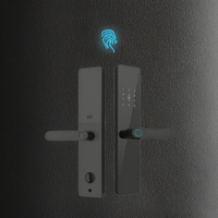 Cerradura Inteligente para Puerta con Huella Dactilar, Contraseña, Tarjeta y Código, Compatible con la Aplicación Tuya, para Puertas de Madera, Grado de Seguridad B, Bloqueo por Intentos Fallidos, Modelo Cloud ZP