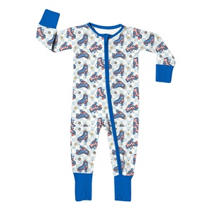 Pijamas de Bambú Personalizados para <span class=keywords><strong>el</strong></span> 4 de Julio, 95% Bambú, 5% Spandex, Cierre Suave de Doble Vía, Ropa para Bebés Recién Nacidos - Product Image 2