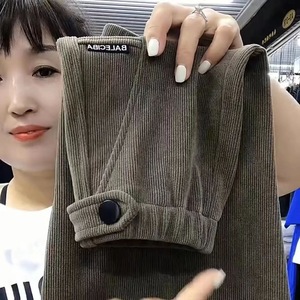 Corduroy <b>Pants</b> Women High Waist Plus Size Thickened Fleece <b>Lined</b> Casual Harem Jogger Autumn Winter Fashion Dark Gray Coffee - Product Image 5
