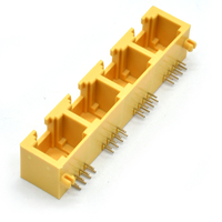 Connecteur RJ45 Cat6 Série 53MINI 8P8C 1x4 ports UTP, prise modulaire PCB, pas de 13,56 mm pour commutateur réseau/routeur